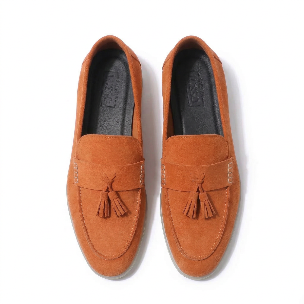 Horizon Tassel - Amalfi Orange Suede Loafer