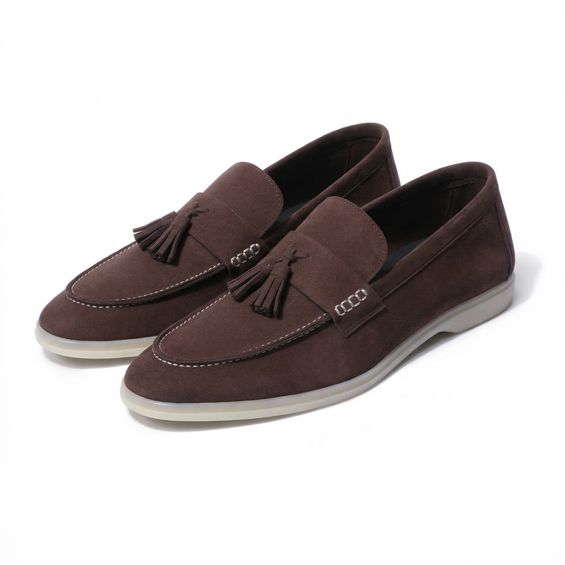 Horizon Tassel - Cacao Brown Suede Loafer