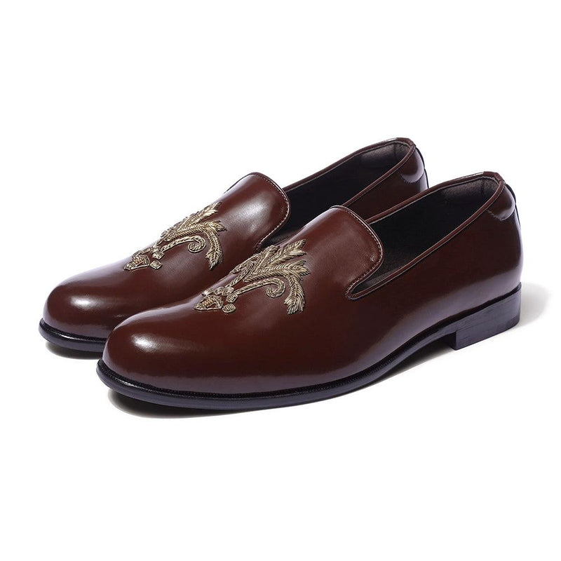 Samurai - Dark Tan Zardozi Slip-On