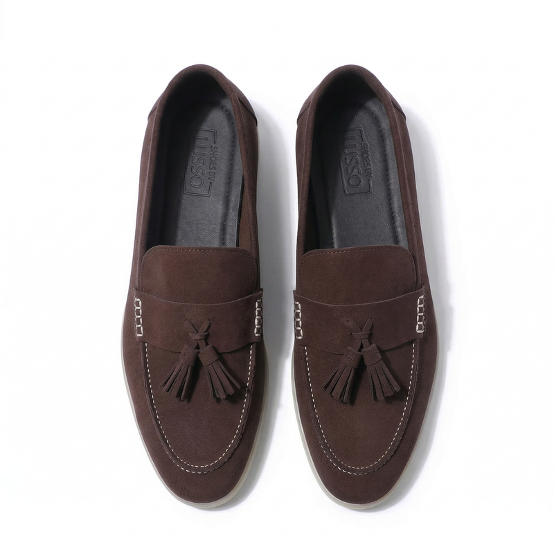 Horizon Tassel - Cacao Brown Suede Loafer
