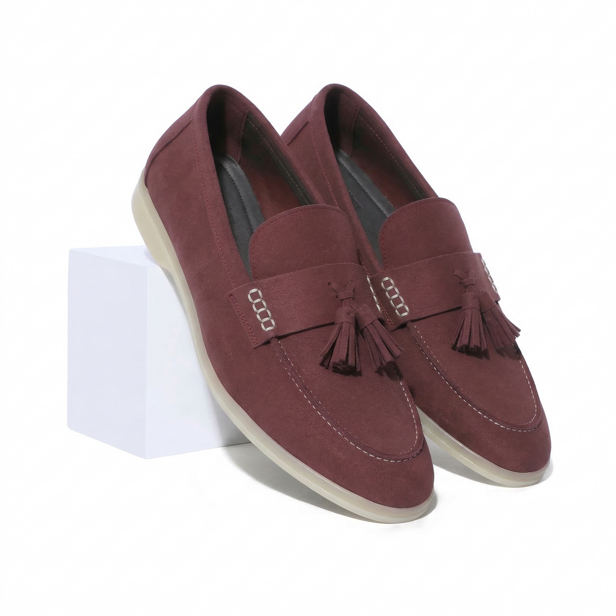 Horizon Tassel - Deep Merlot Suede Loafer
