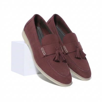 Horizon Tassel - Deep Merlot Suede Loafer