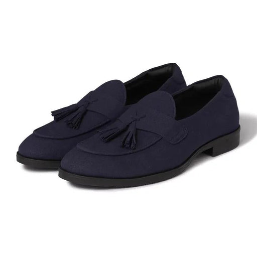 El Moho - Navy Blue Suede Tassel Slip-On - By Lusso