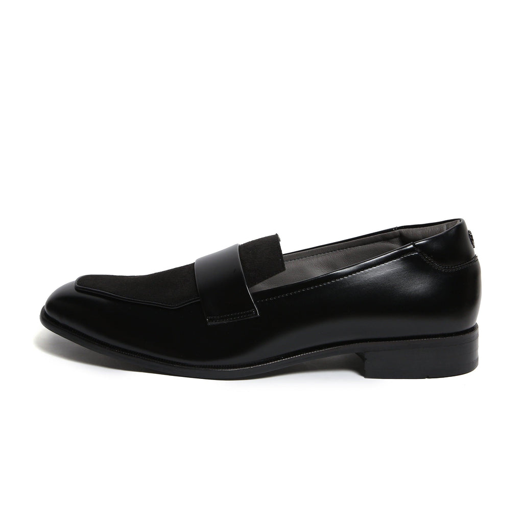 RABONE - BLACK SQUARE TOE SLIP-ON - By Lusso