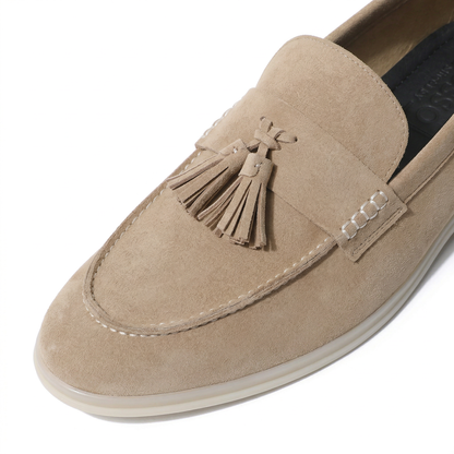 Horizon Tassel - Sand Biege Suede Loafer