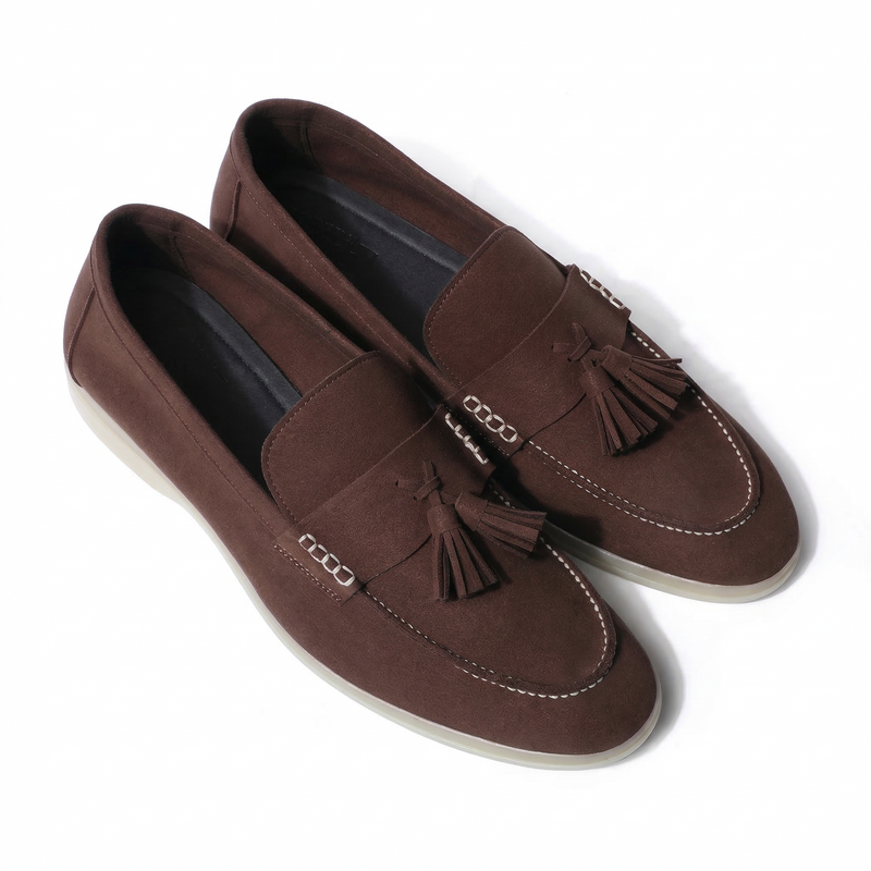 Horizon Tassel - Cacao Brown Suede Loafer