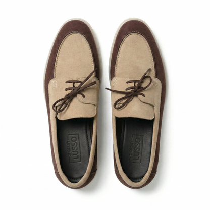 Horizon Boat Shoes - Brown & Beige