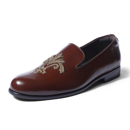 Samurai - Dark Tan Zardozi Slip-On