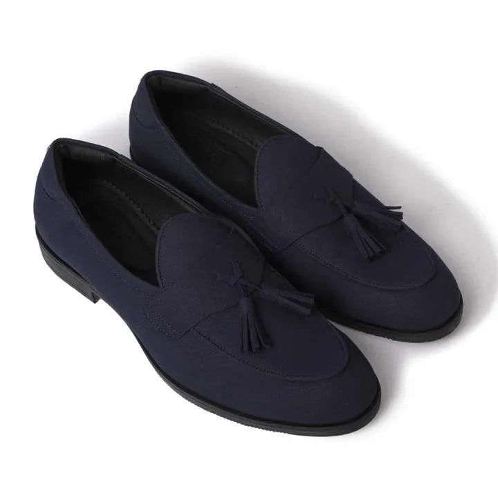 El Moho - Navy Blue Suede Tassel Slip-On - By Lusso