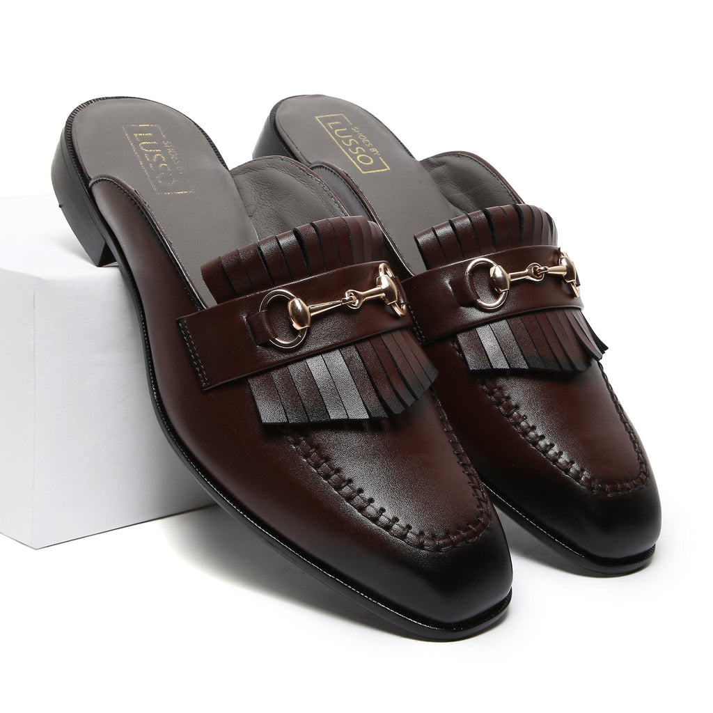 GUSTOSO - DARK TAN MULE - By Lusso