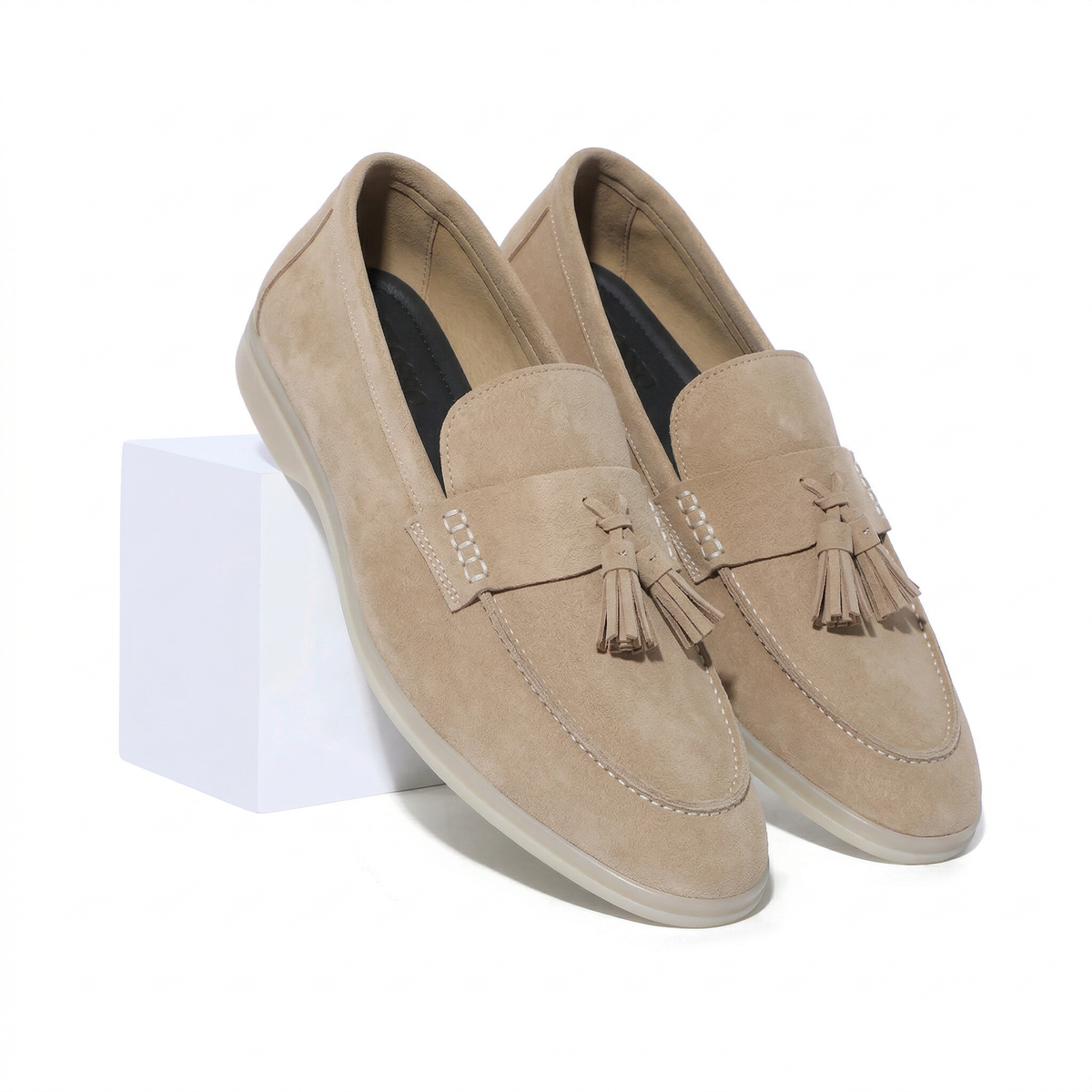 Horizon Tassel - Sand Biege Suede Loafer