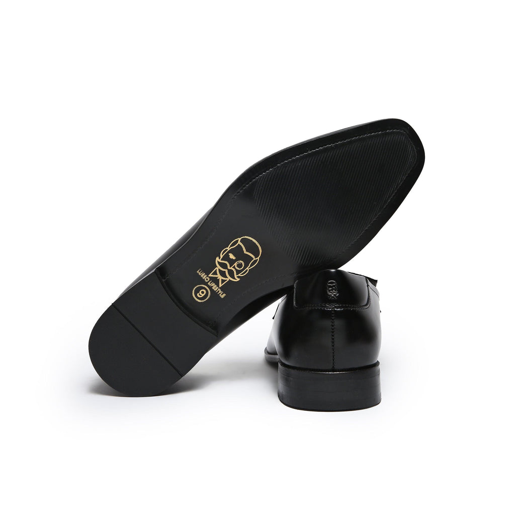 RABONE - BLACK SQUARE TOE SLIP-ON - By Lusso