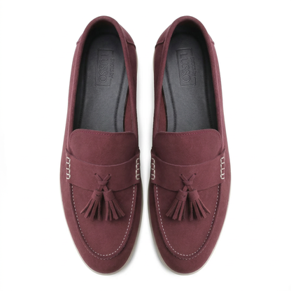Horizon Tassel - Deep Merlot Suede Loafer