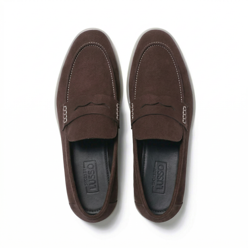 Horizon Penny - Cacao Brown Suede Loafer