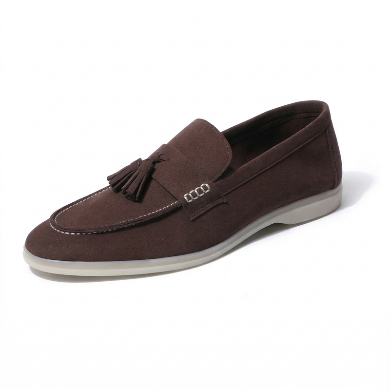 Horizon Tassel - Cacao Brown Suede Loafer