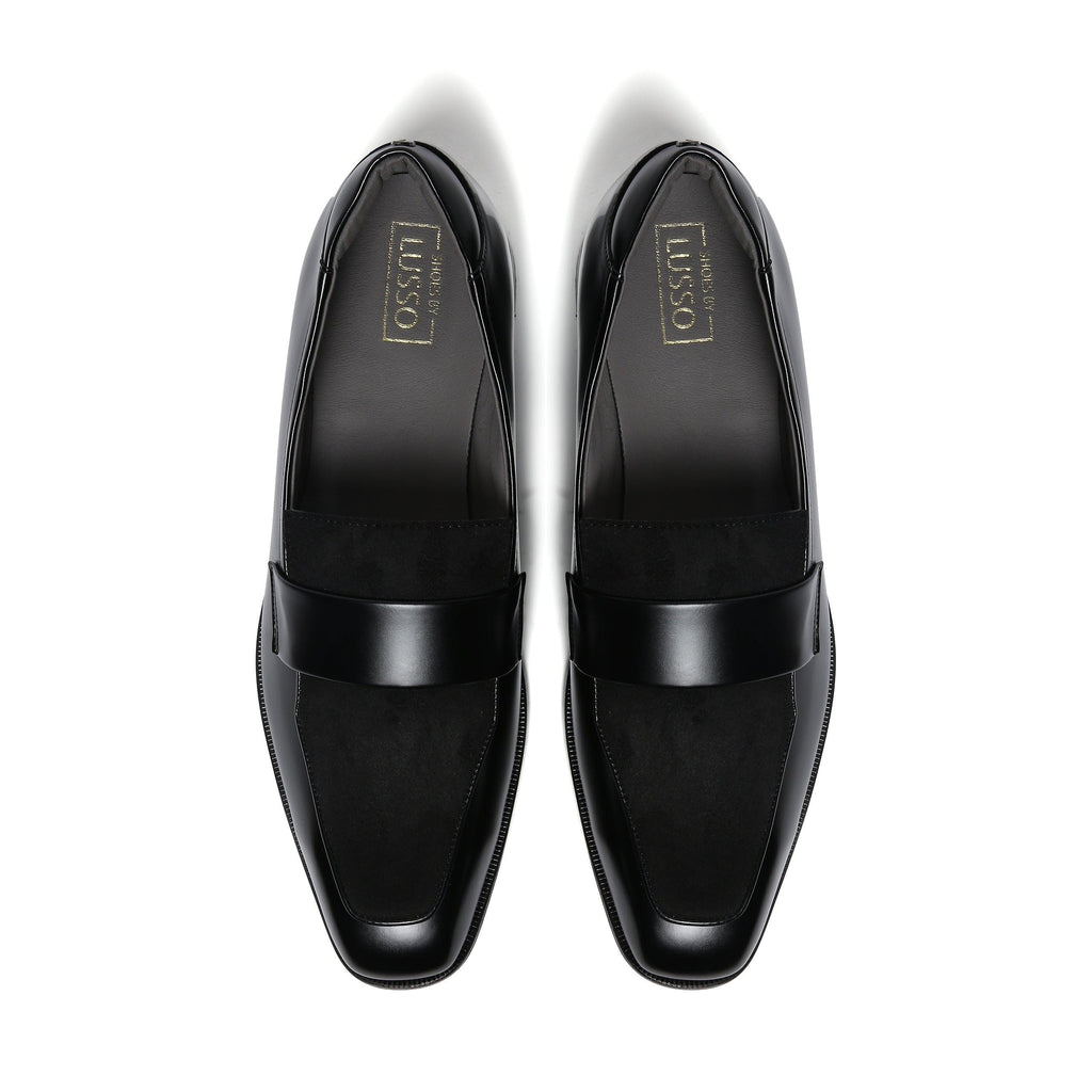 RABONE - BLACK SQUARE TOE SLIP-ON - By Lusso
