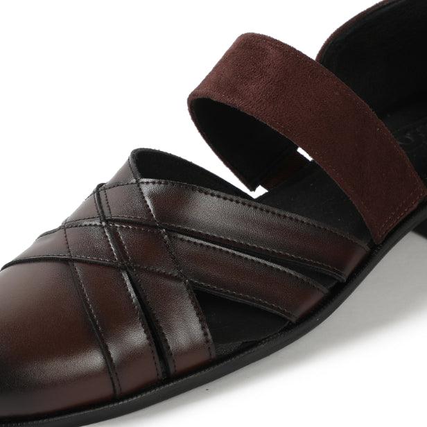 ETHNO | DARK TAN SANDAL SHOE - By Lusso