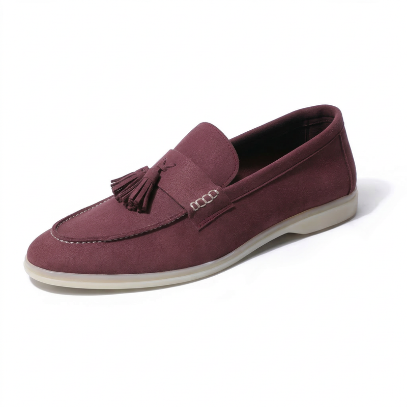 Horizon Tassel - Deep Merlot Suede Loafer