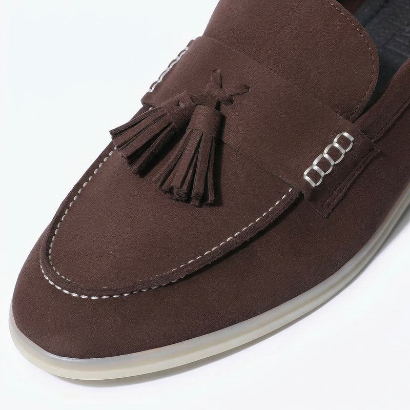 Horizon Tassel - Cacao Brown Suede Loafer