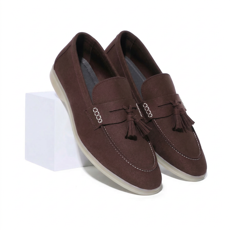 Horizon Tassel - Cacao Brown Suede Loafer