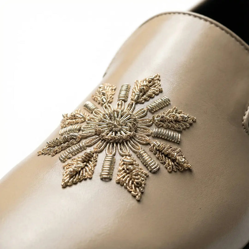 Sitara - Beige Zardozi Loafers