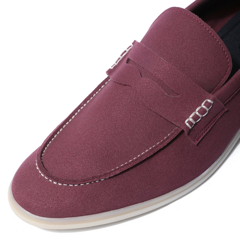 Horizon Penny - Deep Merlot Suede Loafer