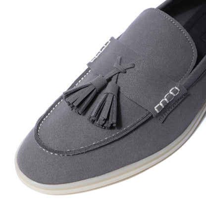 Horizon Tassel - Stone Grey Suede Loafer