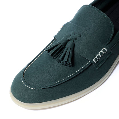 Horizon Tassel - Forest Green Suede Loafer