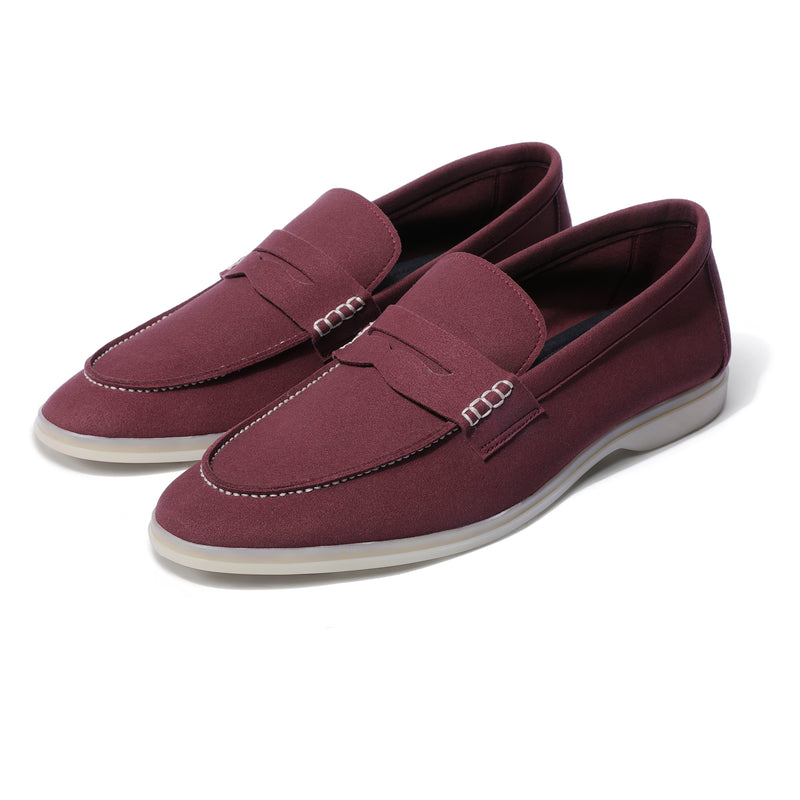 Horizon Penny - Deep Merlot Suede Loafer