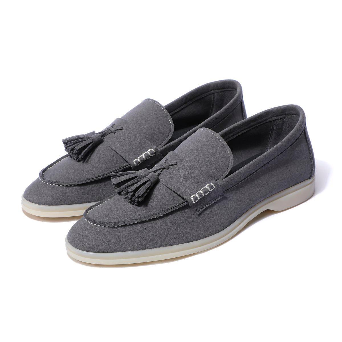 Horizon Tassel - Stone Grey Suede Loafer