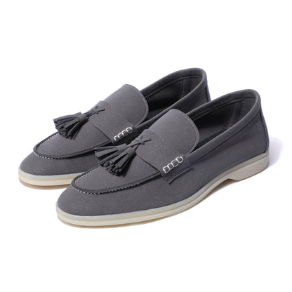 Horizon Tassel - Stone Grey Suede Loafer