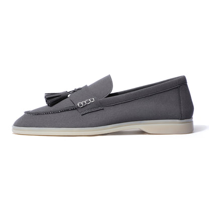 Horizon Tassel - Stone Grey Suede Loafer
