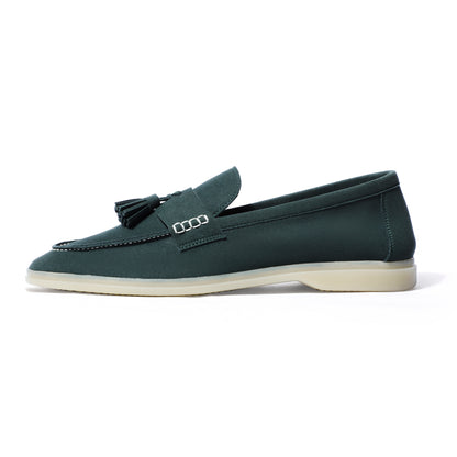 Horizon Tassel - Forest Green Suede Loafer