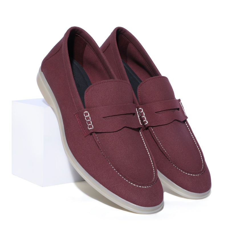 Horizon Penny - Deep Merlot Suede Loafer