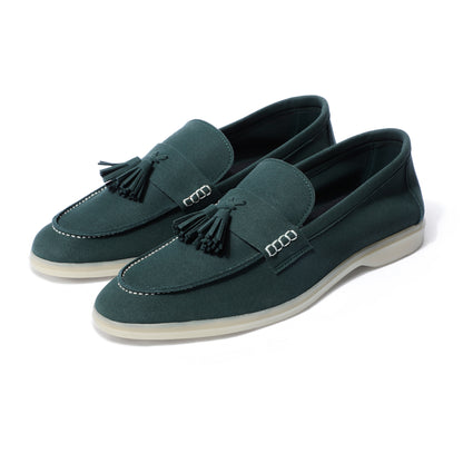 Horizon Tassel - Forest Green Suede Loafer
