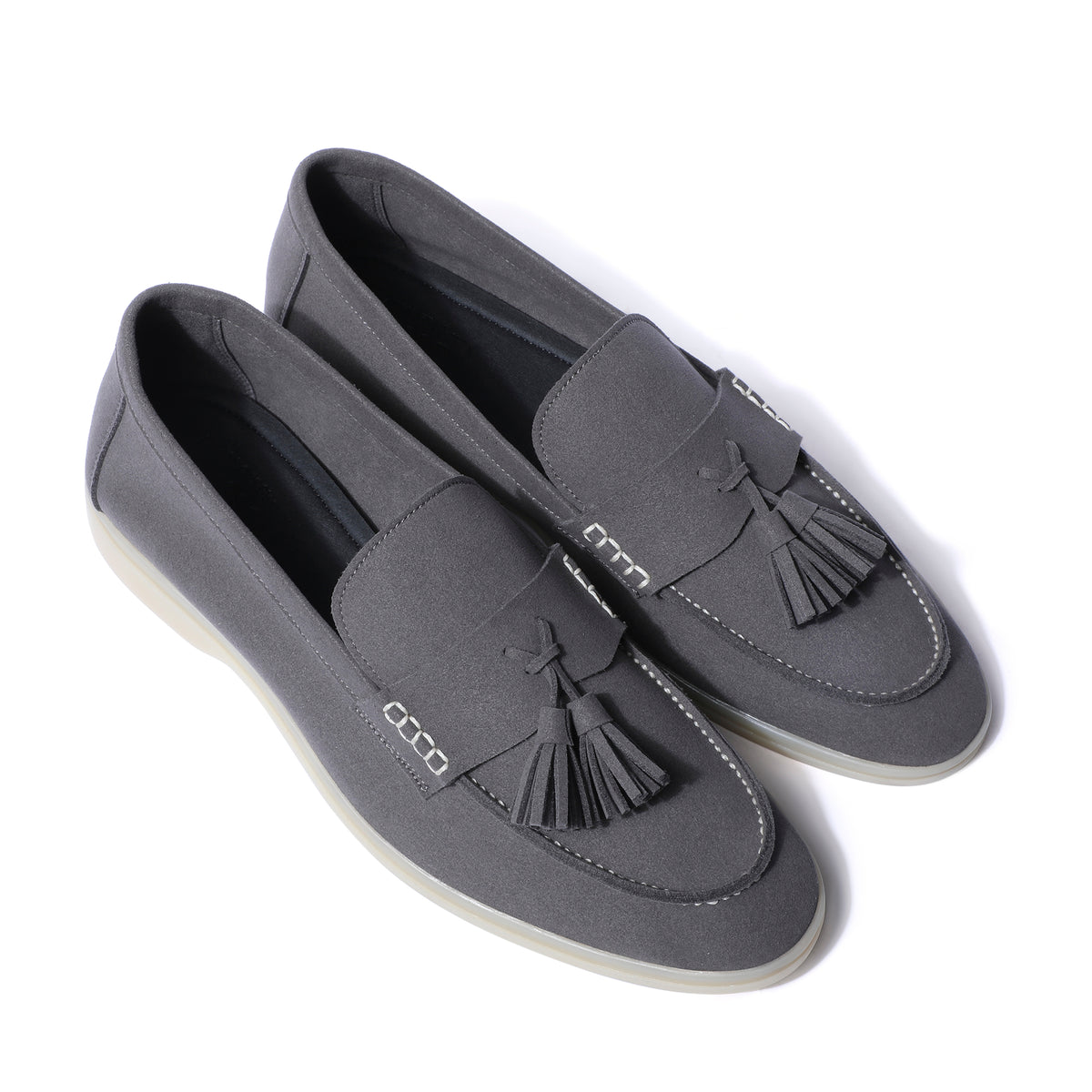 Horizon Tassel - Stone Grey Suede Loafer