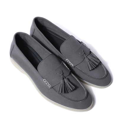 Horizon Tassel - Stone Grey Suede Loafer