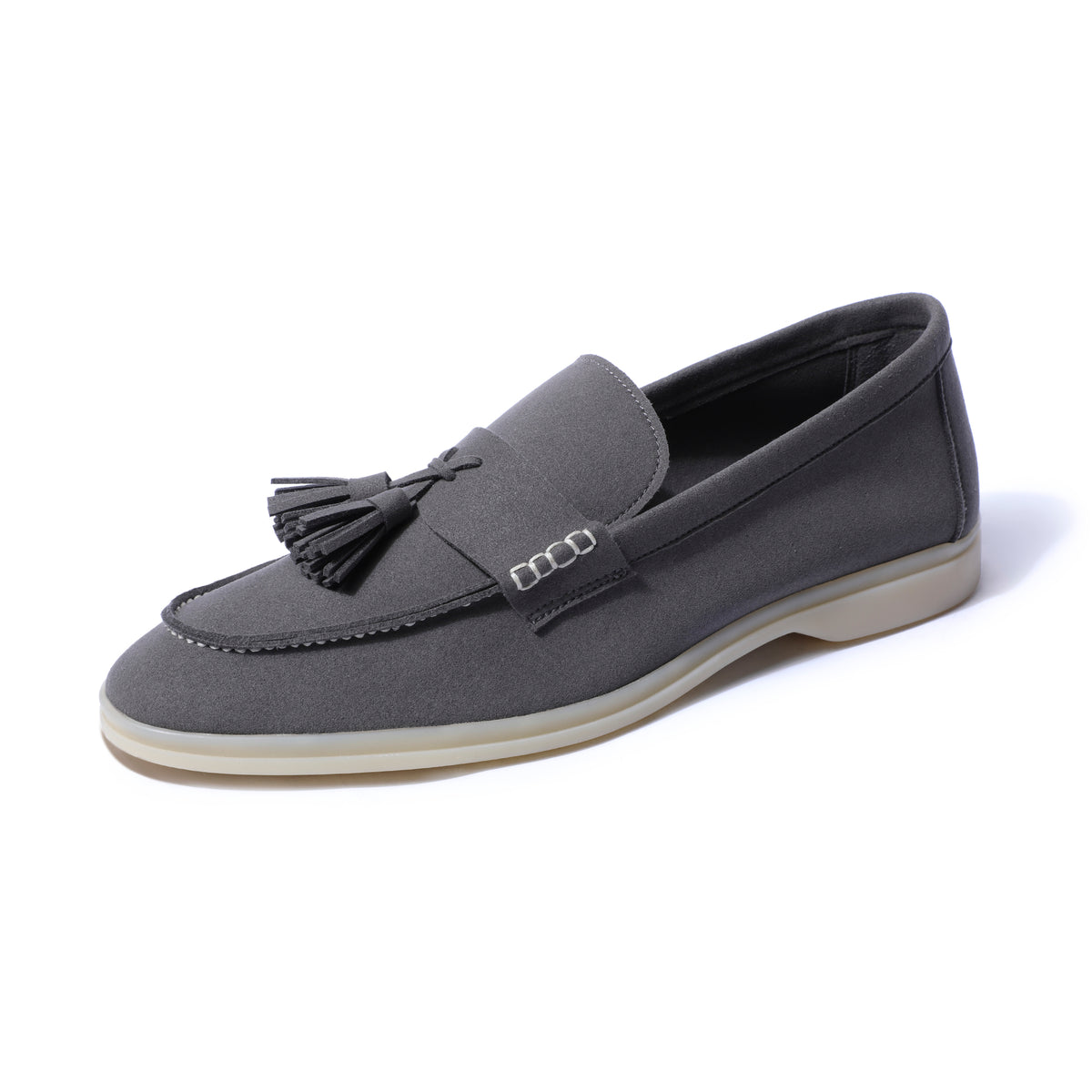 Horizon Tassel - Stone Grey Suede Loafer