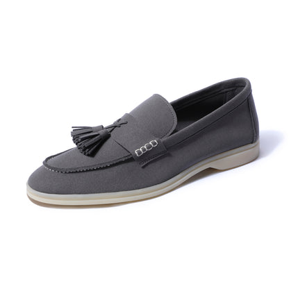 Horizon Tassel - Stone Grey Suede Loafer