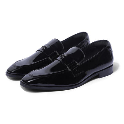Allan - Black Patent Square-toe Loafers