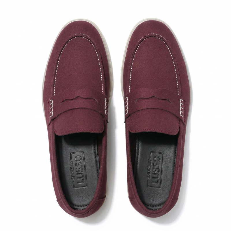 Horizon Penny - Deep Merlot Suede Loafer
