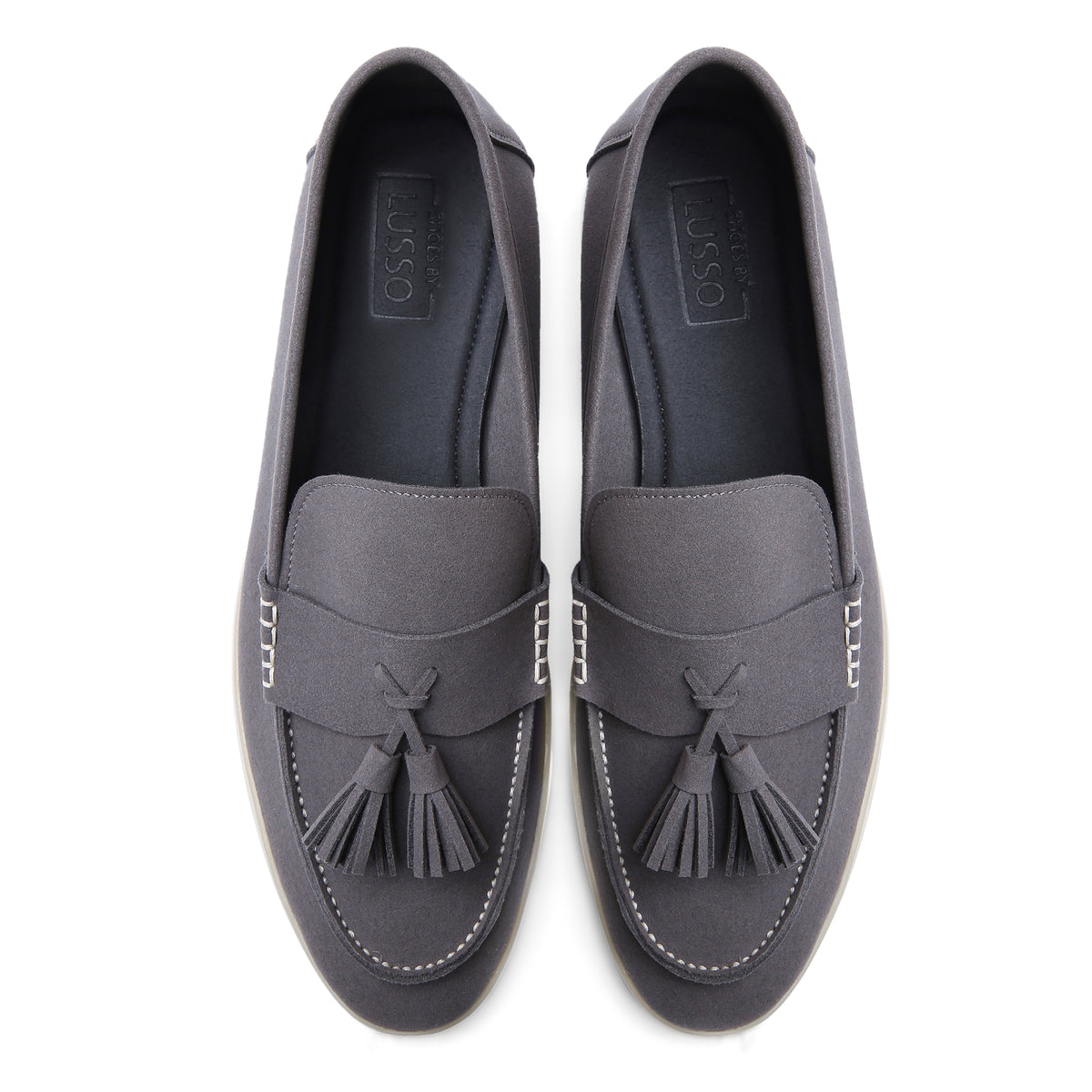 Horizon Tassel - Stone Grey Suede Loafer