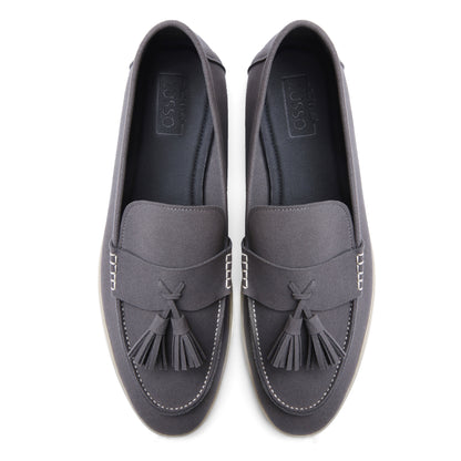Horizon Tassel - Stone Grey Suede Loafer