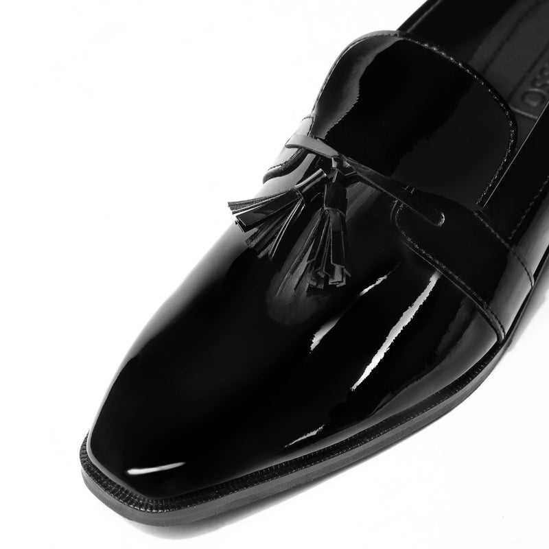 Calro - Black Patent Tassel Loafers