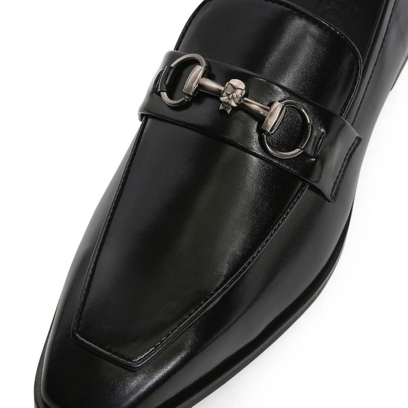 David - Black Square Toe Slip-On