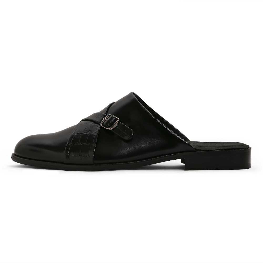 Mason - Black Croco Mules