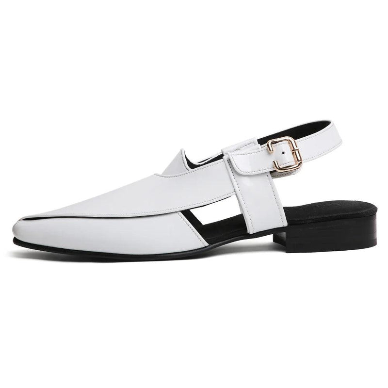 Peshawar | White Patent Pathani Sandal