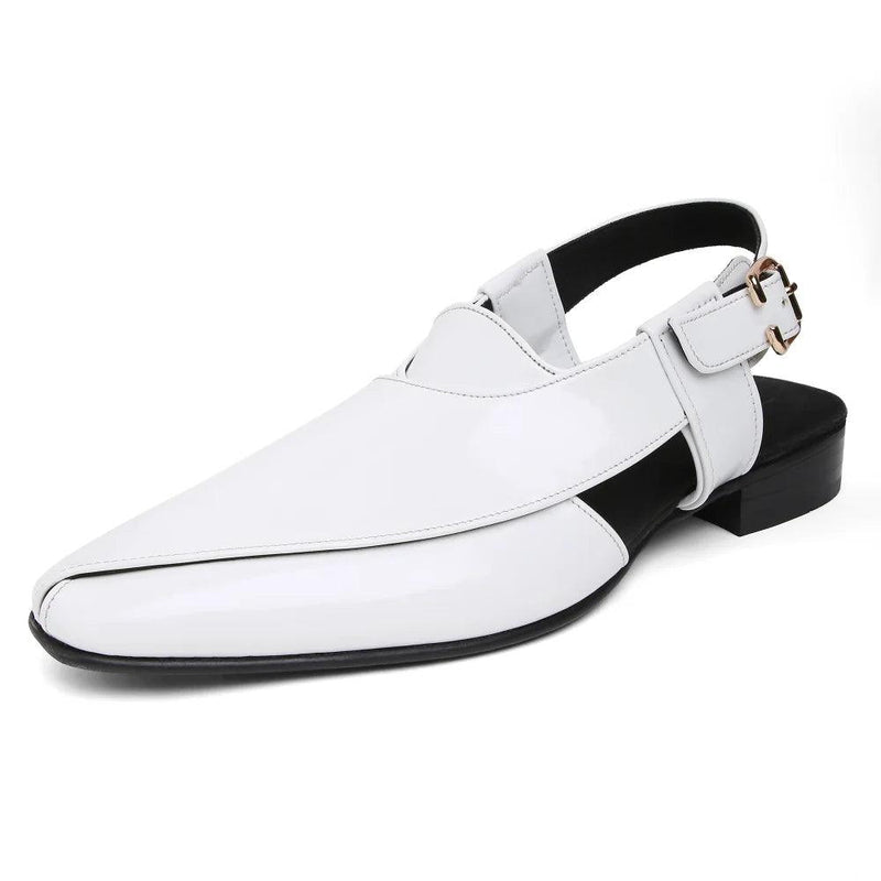 Peshawar | White Patent Pathani Sandal