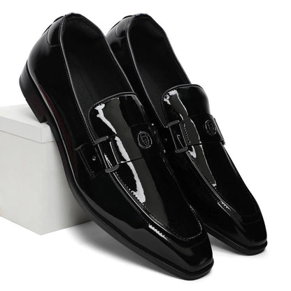 Allan - Black Patent Square-toe Loafers