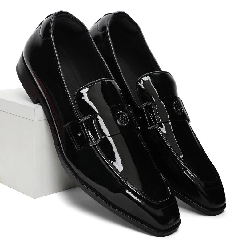 Allan - Black Patent Square-toe Loafers